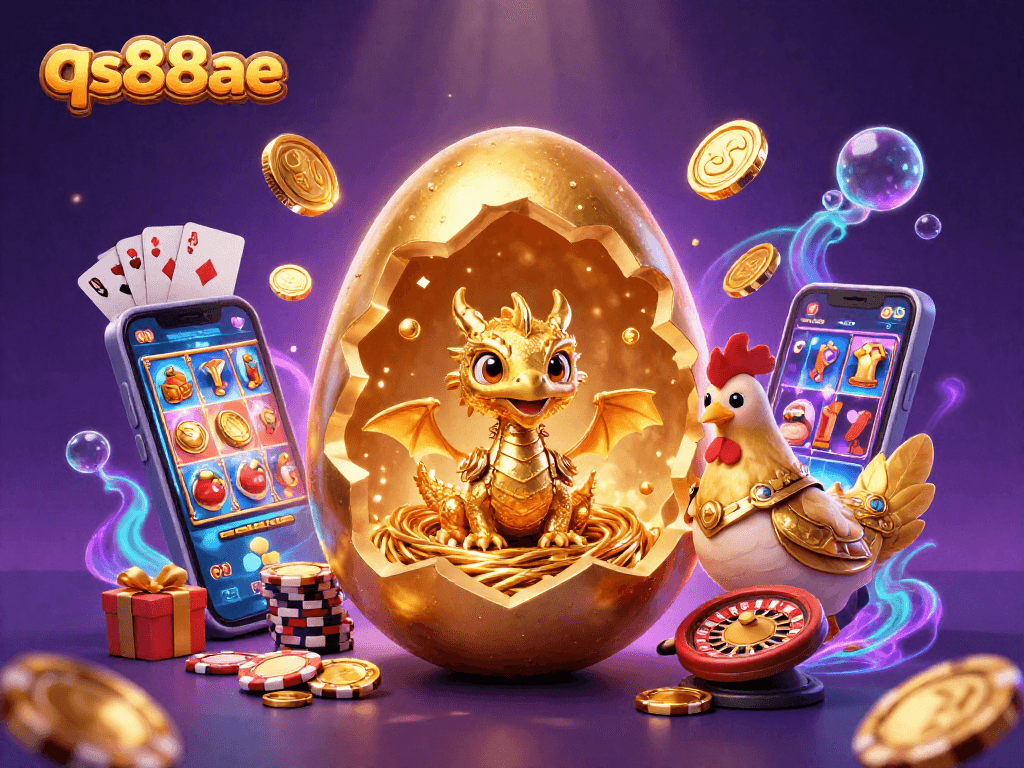 Engage with the golden dragon in the vibrant qs88ae casino scene, showcasing thrilling slot games and poker action.