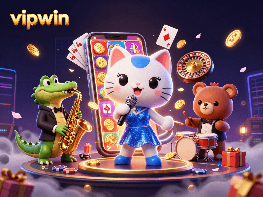 Experience thrilling games at vipwin with vibrant characters and dynamic gambling elements.