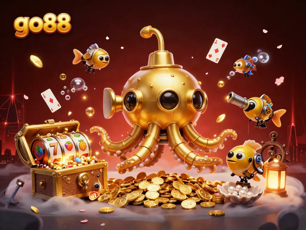 Experience gaming thrills with go88 in a captivating underwater treasure scene packed with excitement.