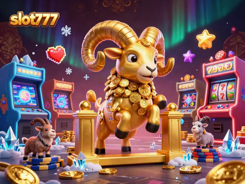 Spin to win big with slot777 in this vibrant 3D casino gaming illustration.