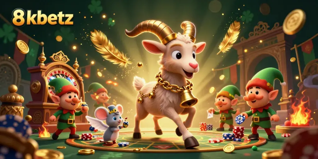 Play in the festive 8xbetz casino with Krampus, angel mouse, and gremlins stealing chips.