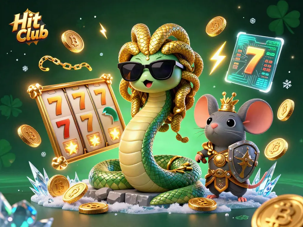 Experience the excitement of Hit Club slots with a vibrant 3D illustration showcasing golden coins and dynamic game elements.