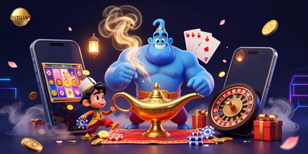 Experience the excitement of HITCLUB with immersive 3D casino elements and colorful visuals.