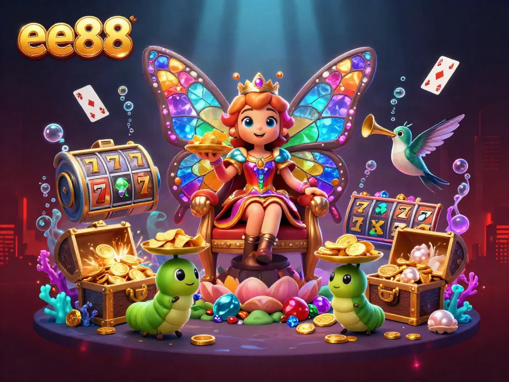 Experience the vibrant fantasy world of ee88 with dynamic casino elements and magical characters.