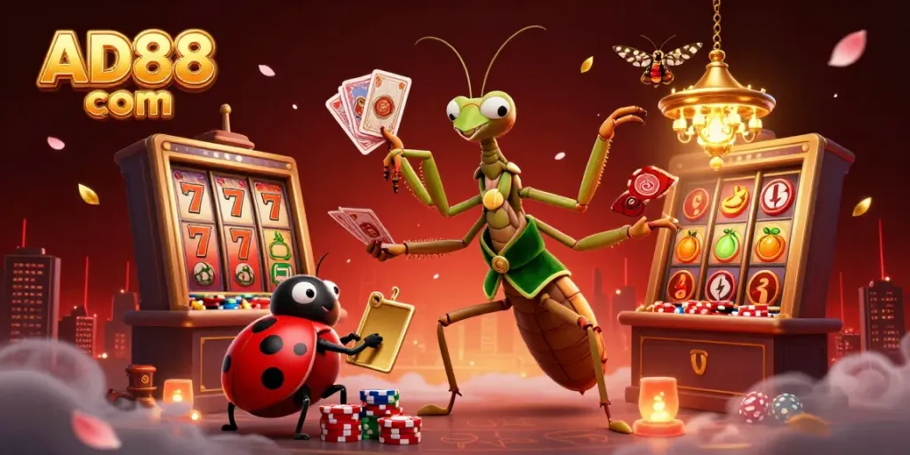 Experience thrilling gameplay at AD88 com with vibrant casino elements and characters in action.