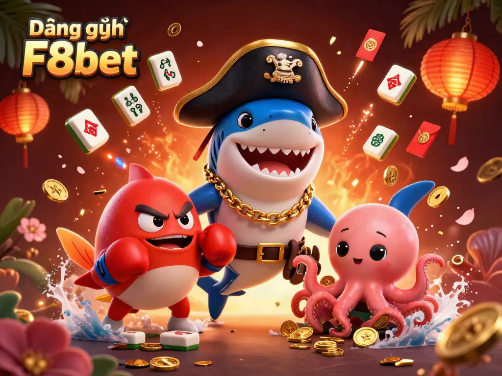 Engage in thrilling gameplay with Đăng ký F8bet amidst vibrant casino elements and exciting characters.