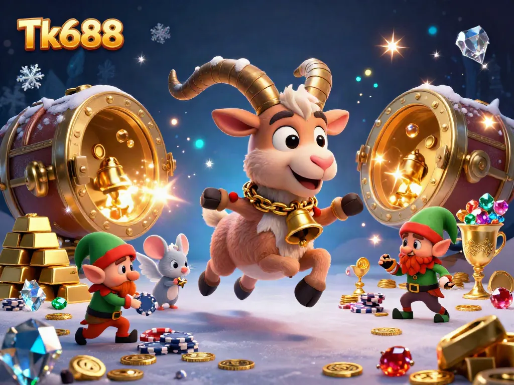 Engage with Tk688 through festive casino gameplay featuring magical elements like treasures and mischievous characters.