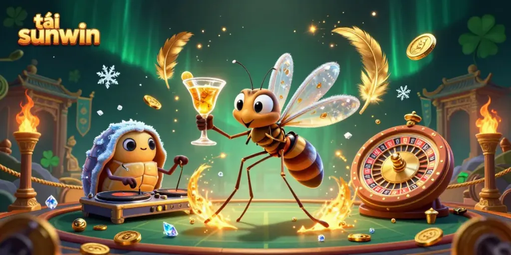 Experience excitement while playing tải sunwin, featuring a vibrant casino mascot and engaging game elements.