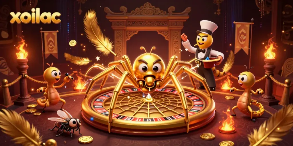 Experience the thrill of watching xoilac as animated characters navigate a high-stakes roulette scene.