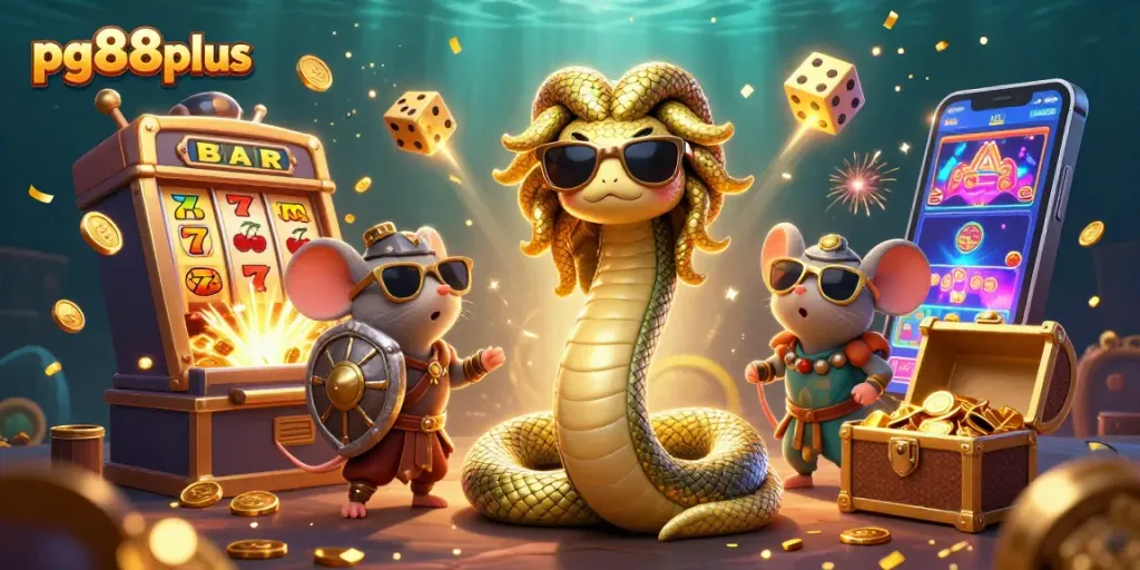 Enjoy thrilling gameplay at pg88plus with vibrant 3D illustration of casino excitement and jackpot wins
