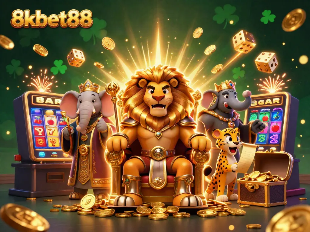 Join the excitement at 8xbet88 with this vibrant casino scene showcasing rich rewards and dynamic gameplay.