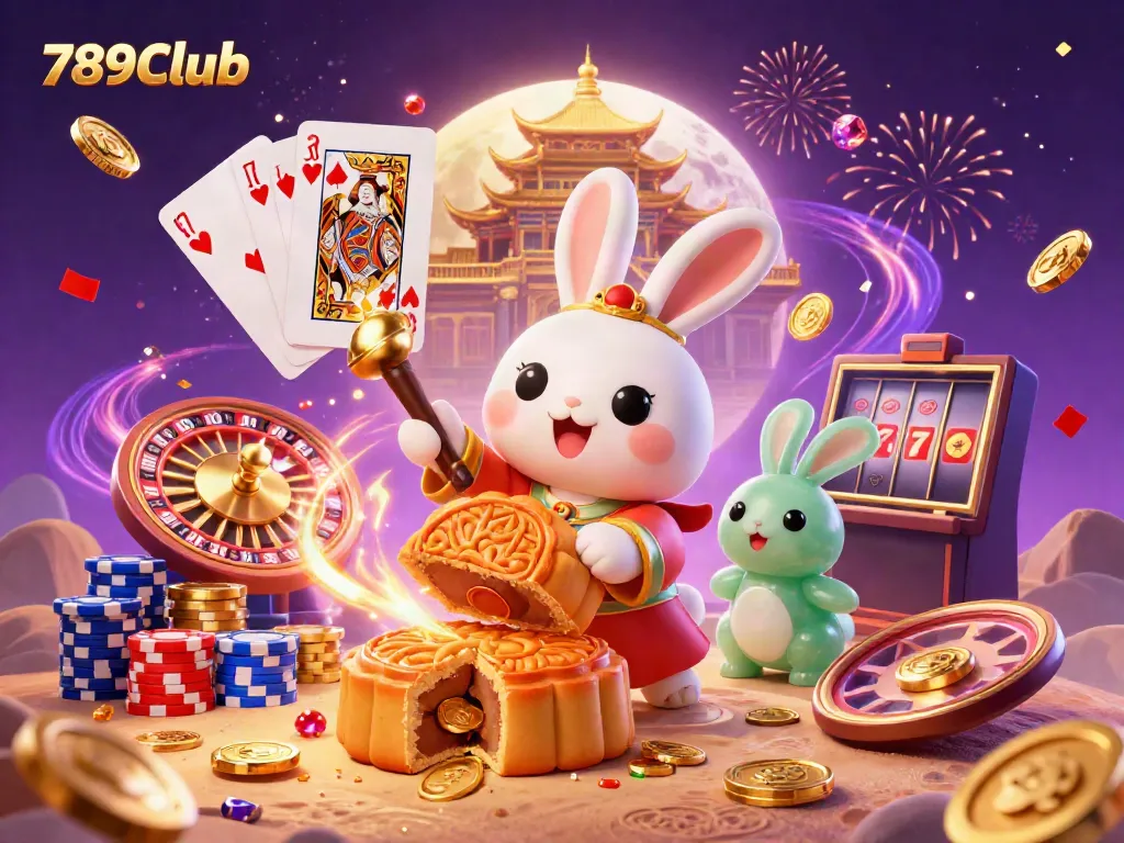 Experience thrilling gameplay with 789Club's vibrant lunar-themed casino illustration featuring jackpot excitement.