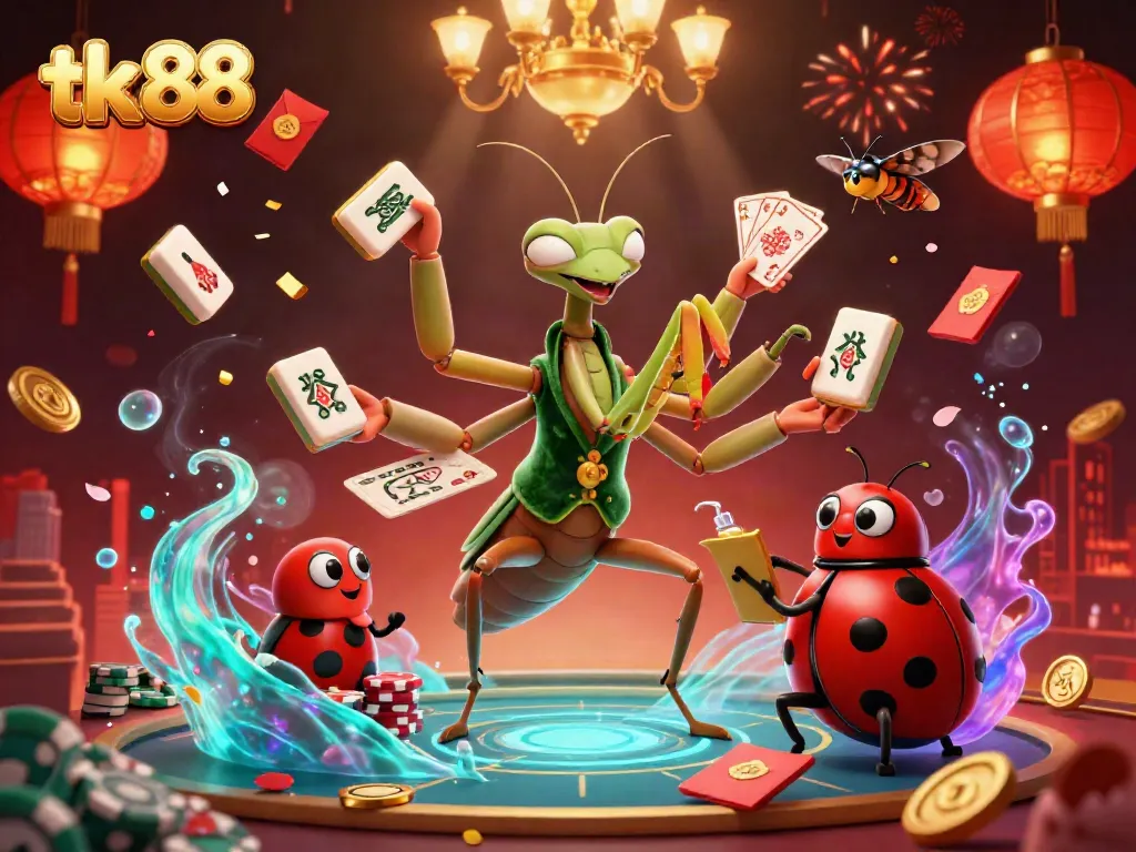 Engage with thrilling gaming action at tk 88's vibrant casino featuring dynamic characters and lively elements.