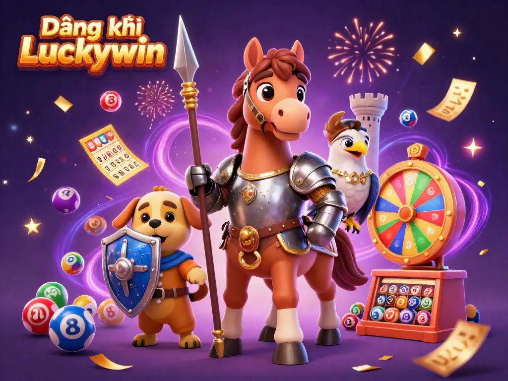 Experience excitement and fun with Đăng ký Luckywin amidst dynamic lottery elements and vibrant colors.