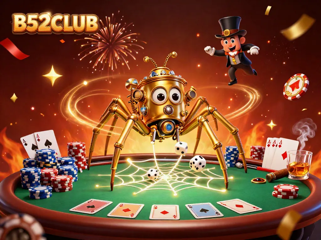 Engage in thrilling gameplay with B52CLUB's vibrant 3D steampunk casino scene filled with excitement and strategy.