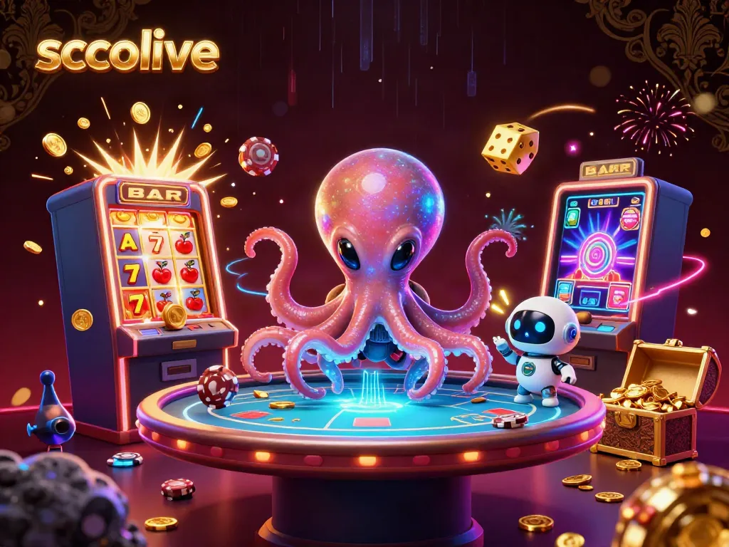 Experience thrilling gambling with socolive in a vibrant space-themed 3D casino illustration.