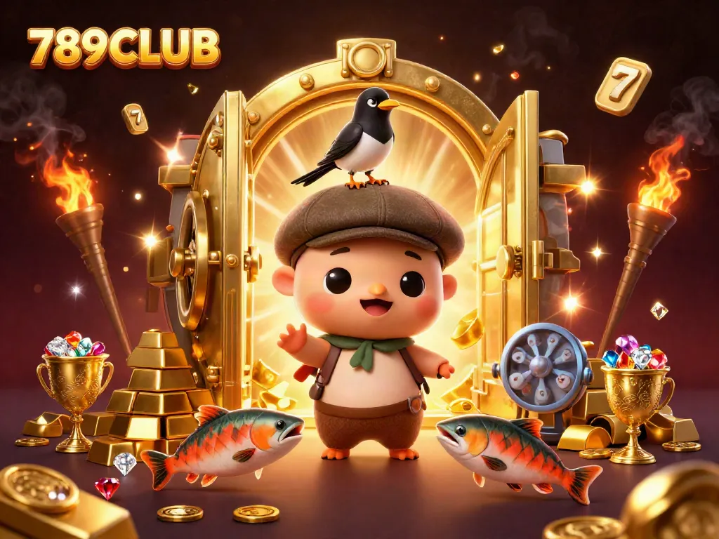 Engaging 789CLUB 3D cartoon scene showcasing adorable characters and vibrant casino elements.